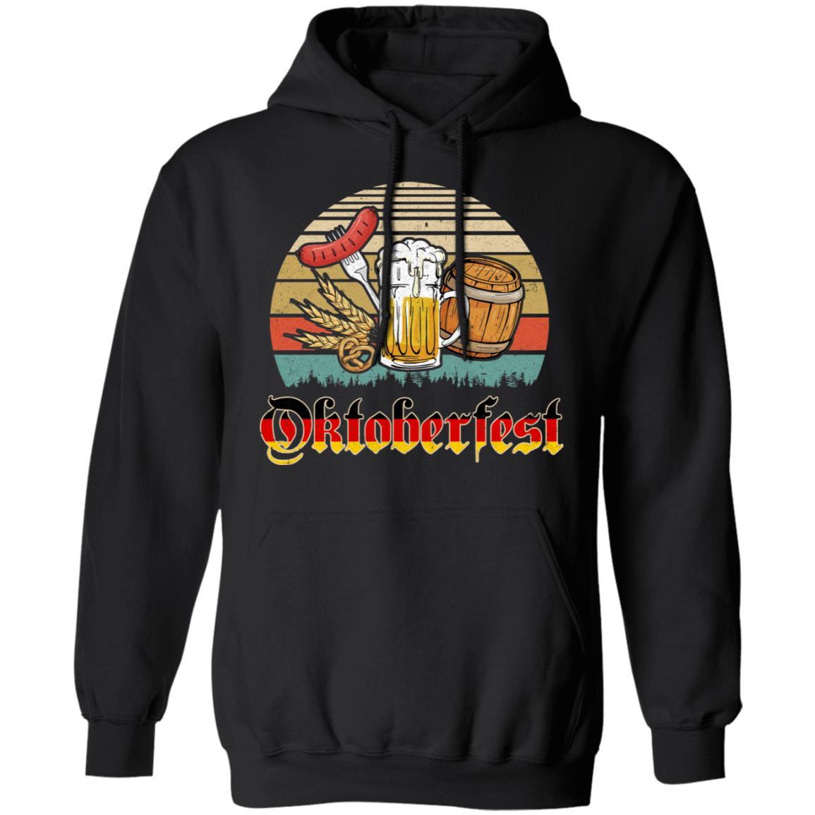 Vintage Oktoberfest Drinking Germany Beer Oktoberfest-T-Shirt & Hoodie-Pullover Hoodie-Black