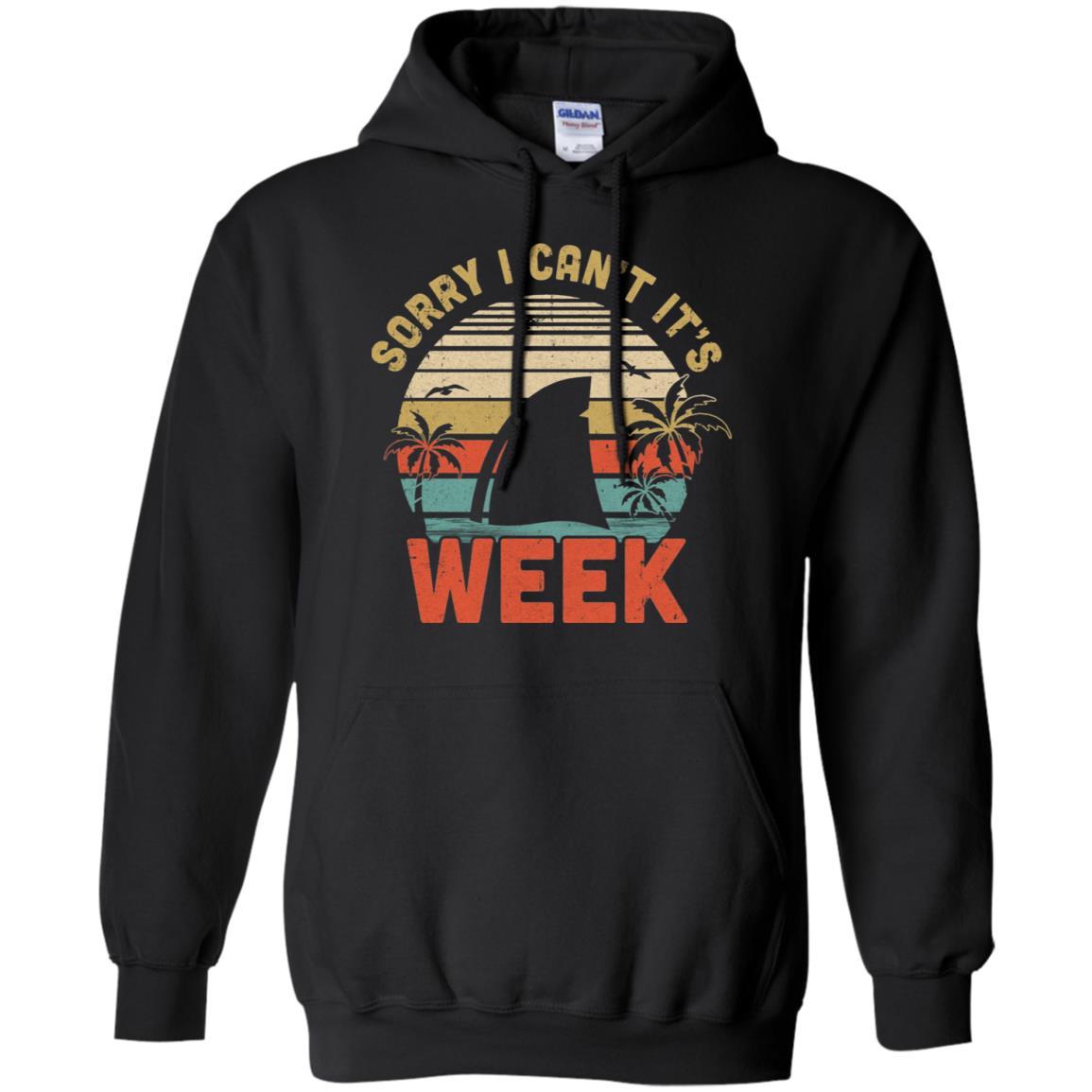 Vintage Sorry I Can't For Shark Lover-T-Shirt & Hoodie-Pullover Hoodie-Black