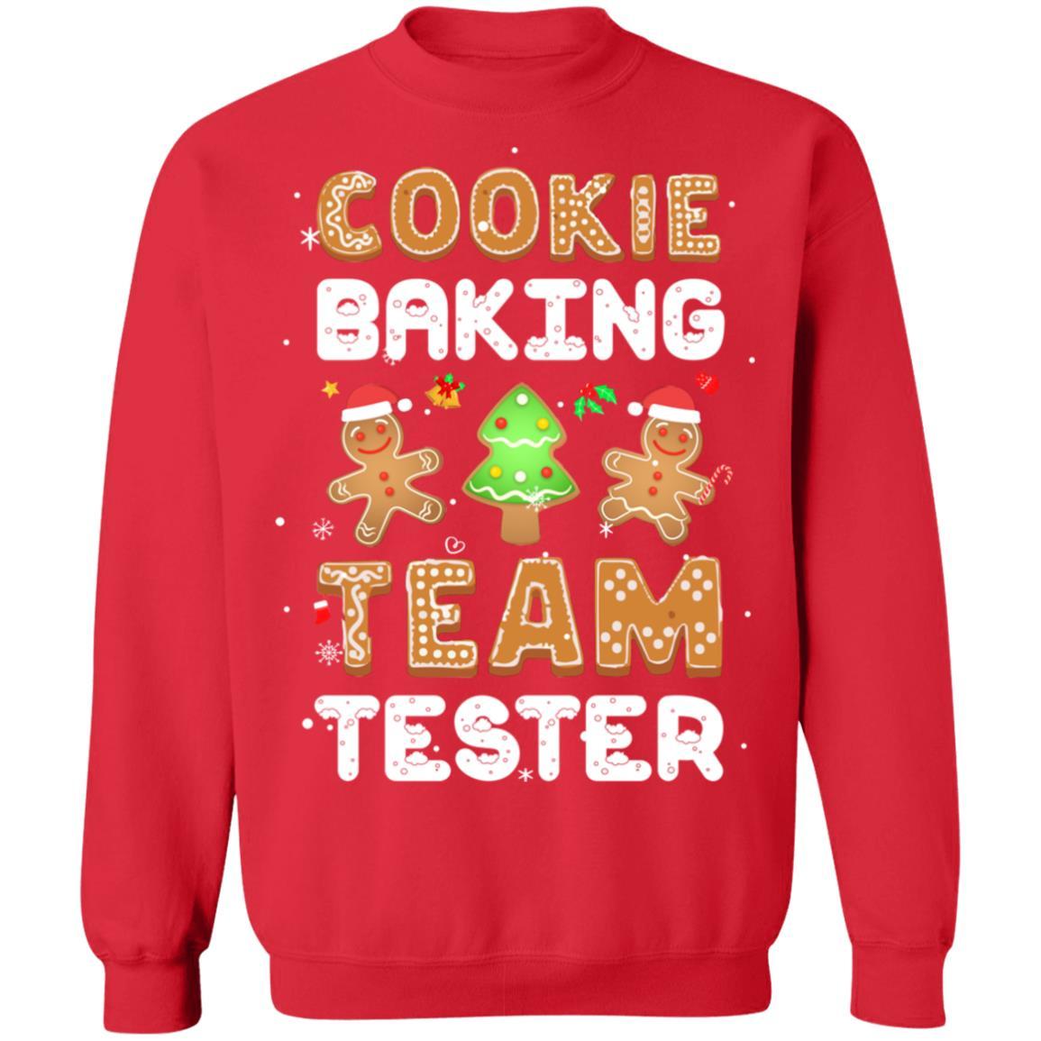 Cookie Baking Team Tester Gingerbread Christmas-T-Shirt & Sweatshirt-Crewneck Sweatshirt-Red