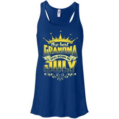 The Best Grandma Was Born In July-T-Shirt & Hoodie-Women's Flowy Racerback Tank-True Royal