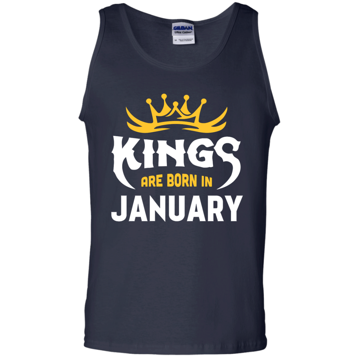 Kings Are Born In January-T-Shirt & Hoodie-Unisex Tank-Navy