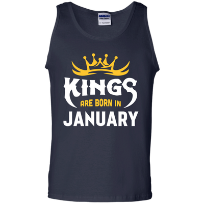 Kings Are Born In January-T-Shirt & Hoodie-Unisex Tank-Navy