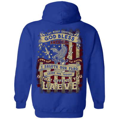 I Say Merry Christmas God Bless America Christmas-T-Shirt & Hoodie-Pullover Hoodie-Royal