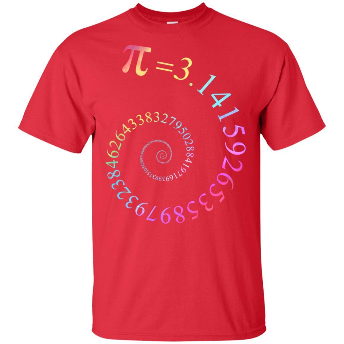 Pi Spiral Galaxy Color Math Pi Day-T-Shirt & Hoodie-Classic T-Shirt-Red