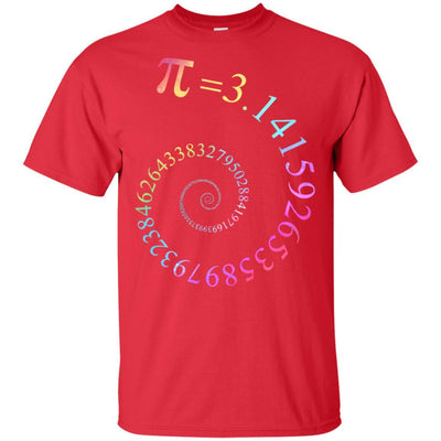 Pi Spiral Galaxy Color Math Pi Day-T-Shirt & Hoodie-Classic T-Shirt-Red