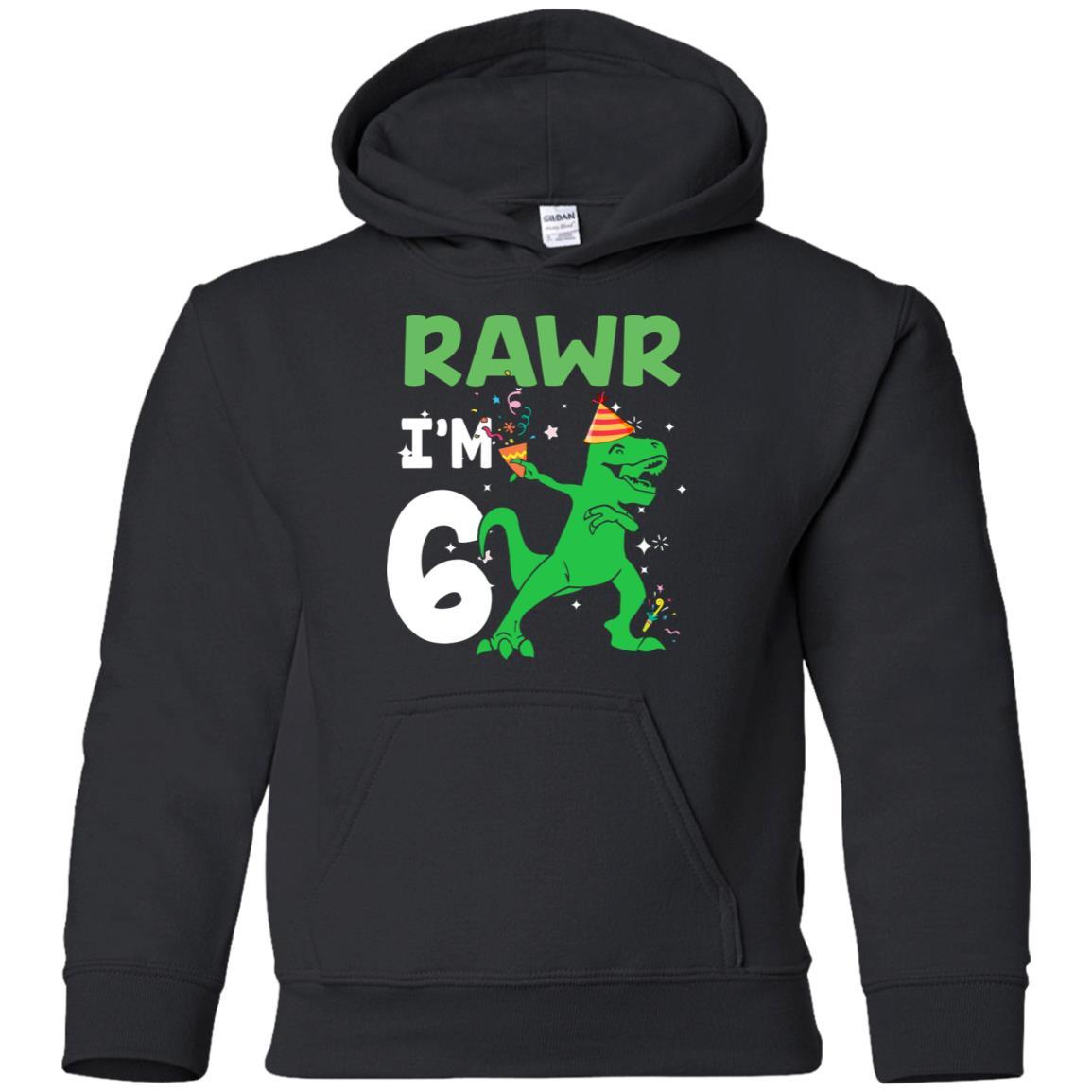 Rawr I'm 8 Birthday Gifts 2013 Dinosaur For Boys Youth-Youth Shirt-Youth Pullover Hoodie-Black