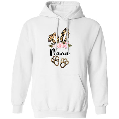 Flower Leopard Bunny Nana Easter Day Women Gifts-T-Shirt & Hoodie-Pullover Hoodie-White