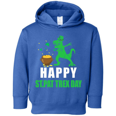 Happy St Pat T-Rex Day Dinosaur St Patrick's Day Youth-Youth Shirt-Toddler Fleece Hoodie-Royal