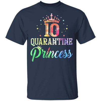 10 Quarantine Princess Happy Birthday Youth-Youth Shirt-Youth T-Shirt-Navy