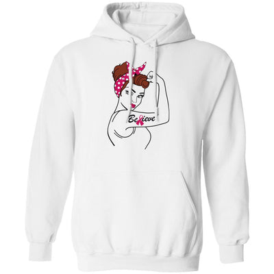 Support Multiple Myeloma Awareness Warrior Believe-T-Shirt & Hoodie-Pullover Hoodie-White
