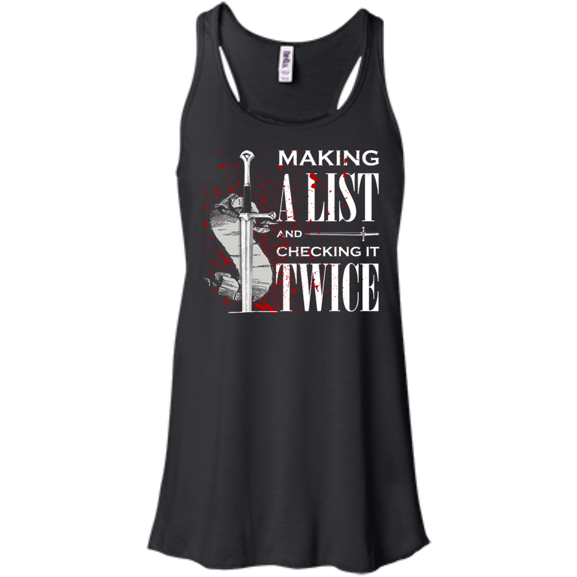Making A List And Check It-T-Shirt & Hoodie-Women's Flowy Racerback Tank-Black