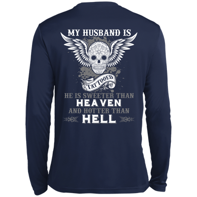 My Husband Is Tattooted-T-Shirt & Hoodie-Long Sleeve T-Shirt-Navy