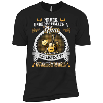 A Man Listen To Country Music-T-Shirt & Hoodie-Premium T-Shirt-Black