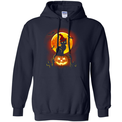 Happy Halloween Cat-T-Shirt & Hoodie-Pullover Hoodie-Navy