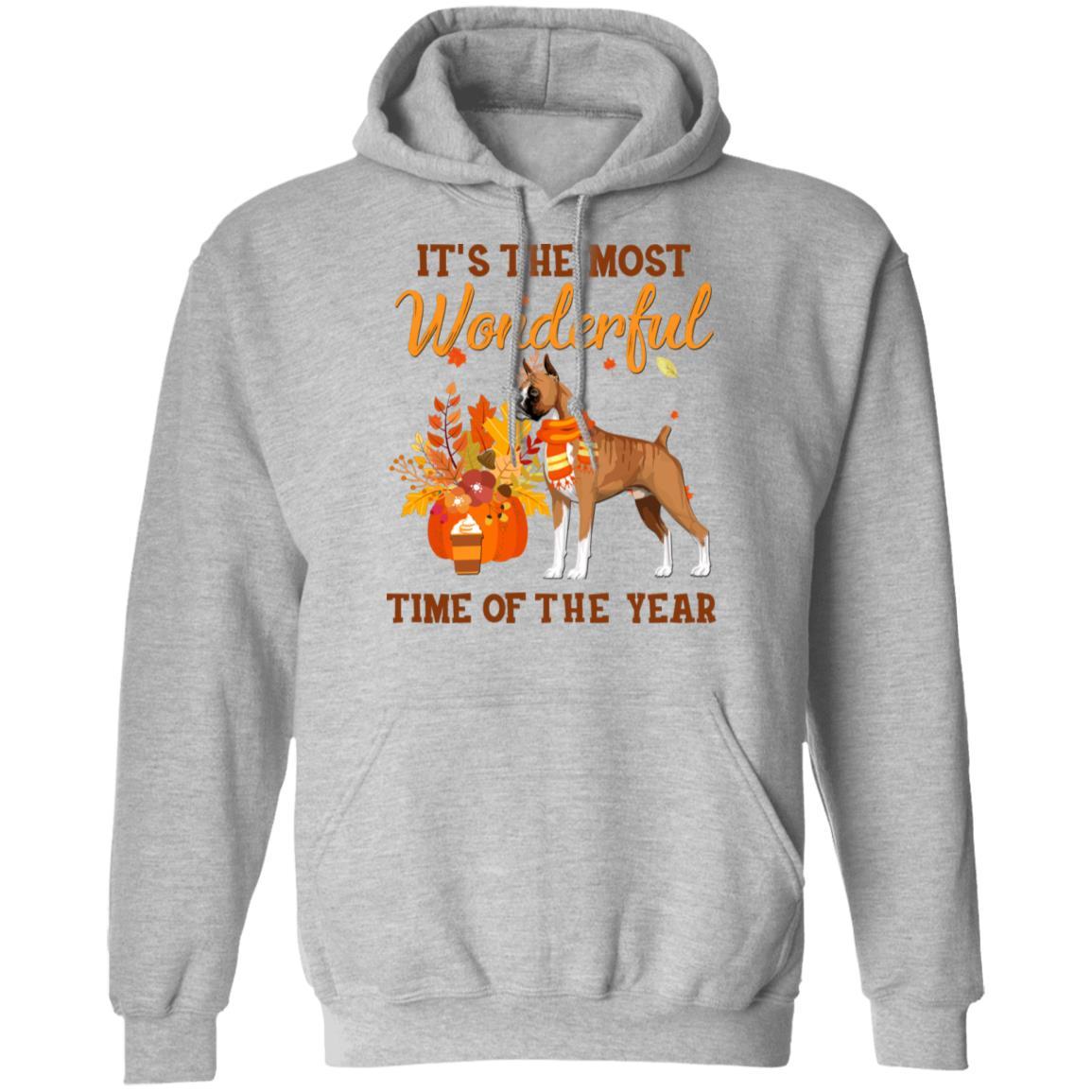 Boxer Autumn It's The Most Wonderful Time Of The Year-T-Shirt & Hoodie-Pullover Hoodie-Sport Grey