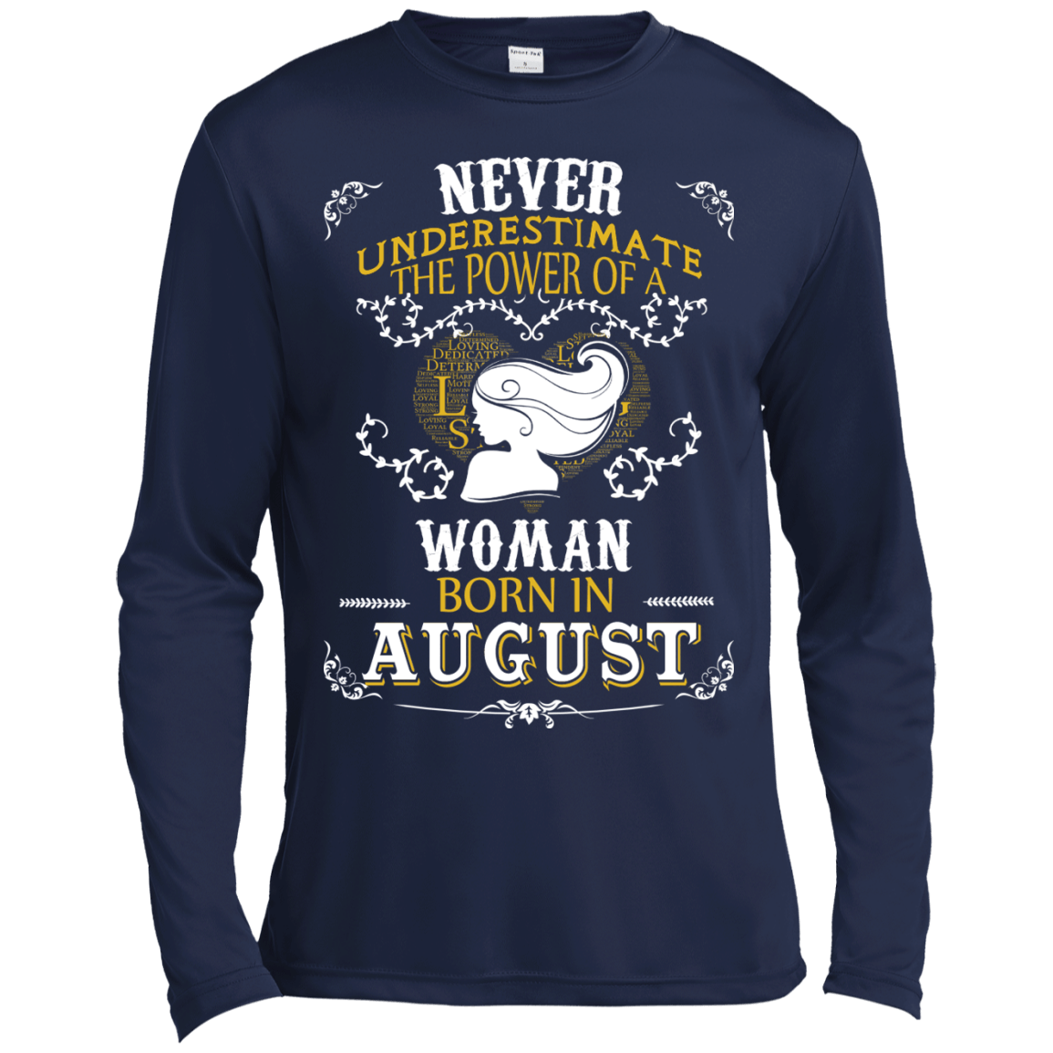 A Woman Born In AUGUST-T-Shirt & Hoodie-Long Sleeve T-Shirt-Navy