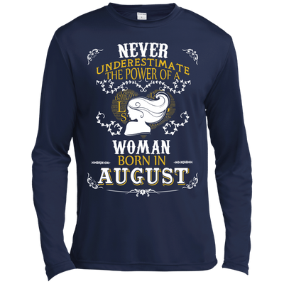 A Woman Born In AUGUST-T-Shirt & Hoodie-Long Sleeve T-Shirt-Navy