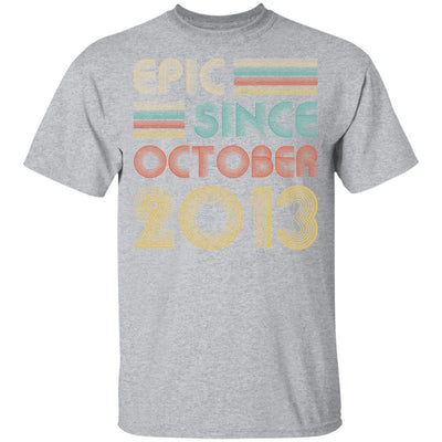 Epic Since October 2013 Vintage 8th Birthday Gifts Youth-Youth Shirt-Youth T-Shirt-Sport Grey