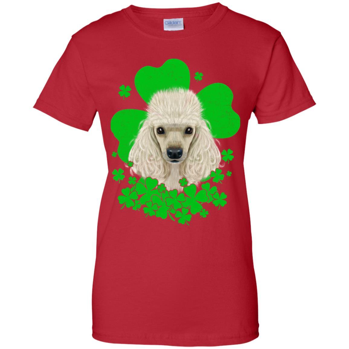 Poodle St. Patrick's Day Clovers-T-Shirt & Hoodie-Women's T-Shirt-Red