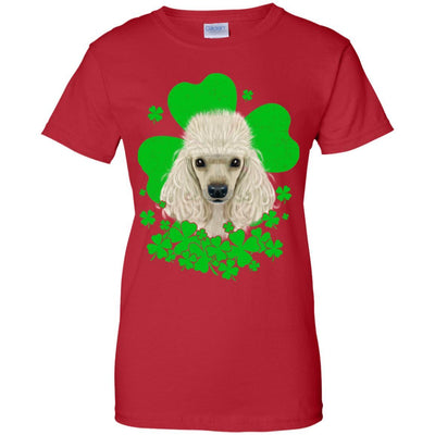 Poodle St. Patrick's Day Clovers-T-Shirt & Hoodie-Women's T-Shirt-Red