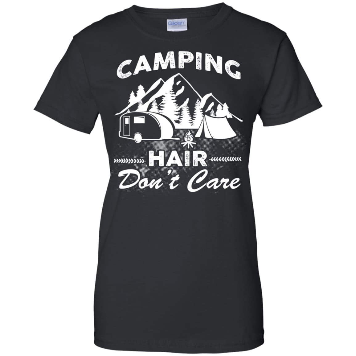 Camping Hair Don't Care-T-Shirt & Hoodie-Women's T-Shirt-Black