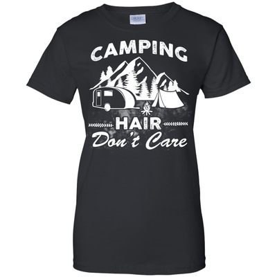 Camping Hair Don't Care-T-Shirt & Hoodie-Women's T-Shirt-Black