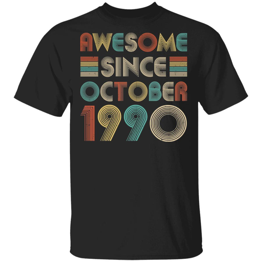 Awesome Since October 1990 Vintage 31th Birthday Gifts-T-Shirt & Hoodie-Classic T-Shirt-Black