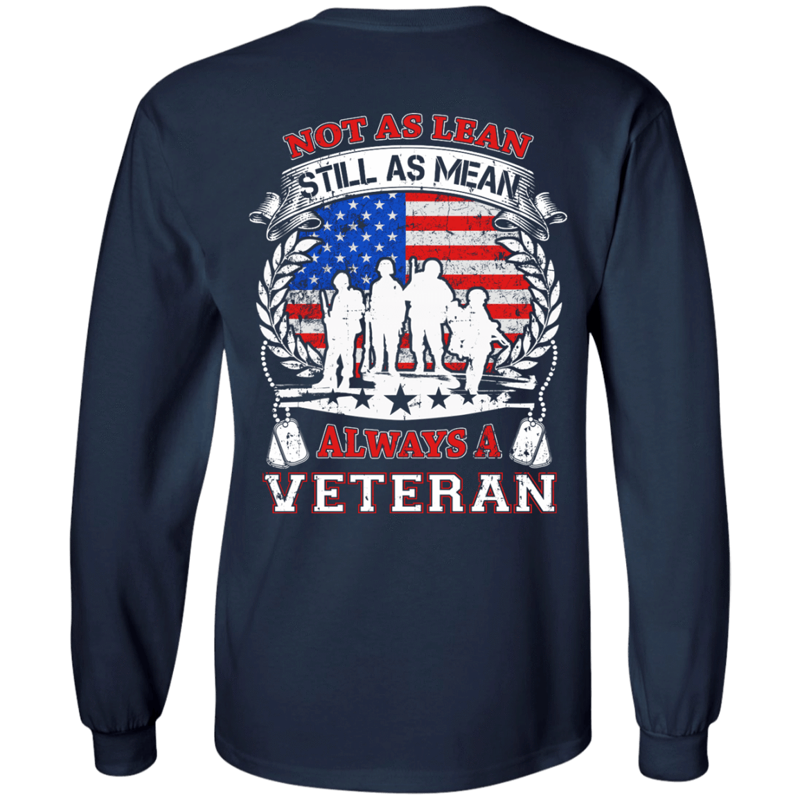 Not As Lean Still As Mean Always A Veteran-T-Shirt & Hoodie-Long Sleeve T-Shirt-Navy