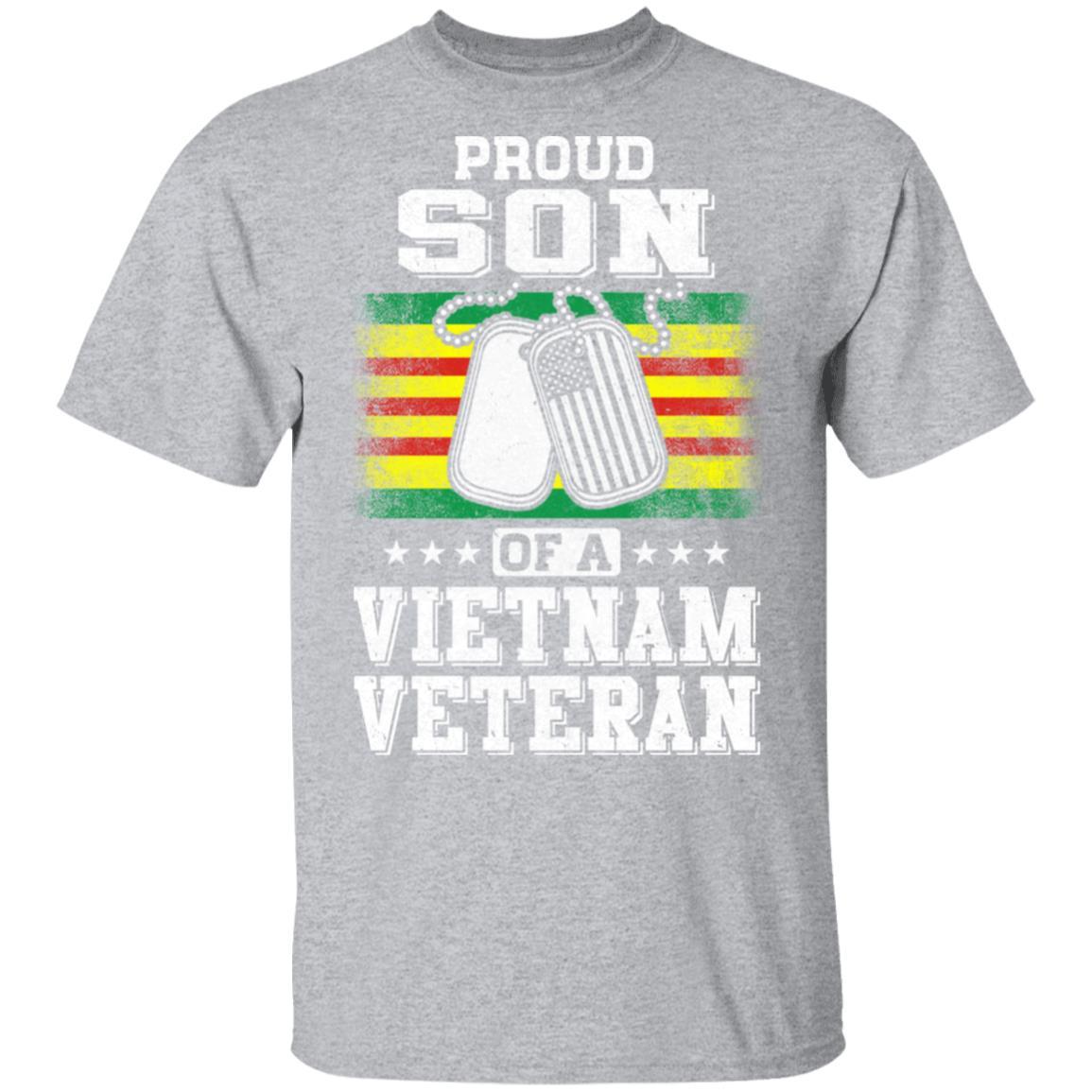Proud Son Of A VietNam Veteran Dad Mom-T-Shirt & Hoodie-Classic T-Shirt-Sport Grey