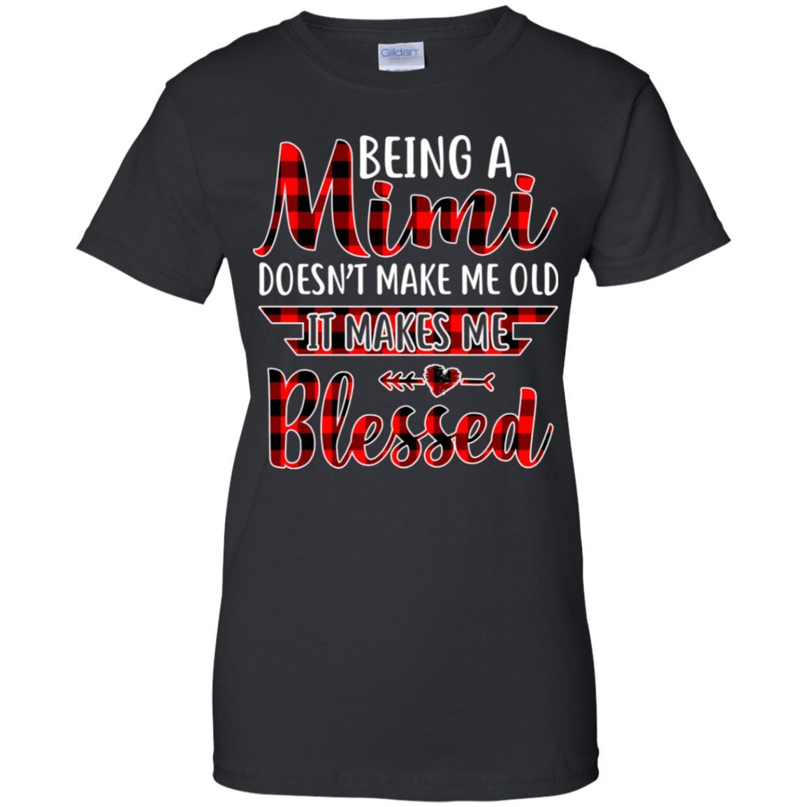 Red Plaid Funny Being A Mimi Doesn't Make Me Old-T-Shirt & Hoodie-Women's T-Shirt-Black