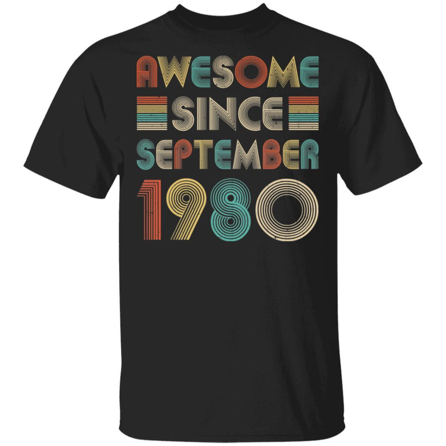 Awesome Since September 1980 Vintage 41th Birthday Gifts-T-Shirt & Hoodie-Classic T-Shirt-Black