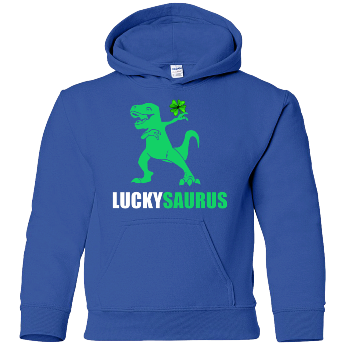 Irish Dinosaur Leprechaun St Patricks Day Luckysaurus Youth-Youth Shirt-Youth Pullover Hoodie-Royal