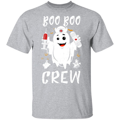Boo Boo Crew Nurse Ghost Girls Funny Halloween Costume-T-Shirt & Hoodie-Classic T-Shirt-Sport Grey