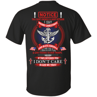 Notice This Shirt Owner Is A Navy Veteran-T-Shirt & Hoodie-Classic T-Shirt-Black