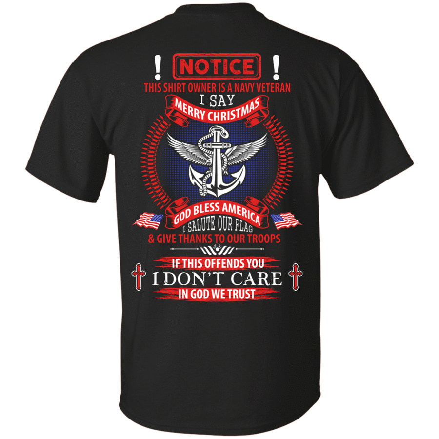 Notice This Shirt Owner Is A Navy Veteran-T-Shirt & Hoodie-Classic T-Shirt-Black