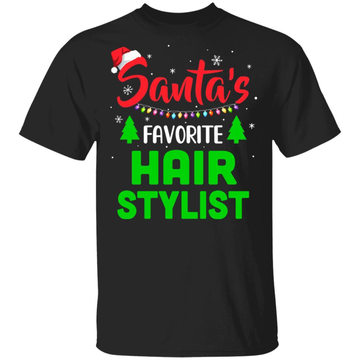 Santa's Favorite Hair stylist Funny Christmas Xmas Gifts-T-Shirt & Sweatshirt-Classic T-Shirt-Black