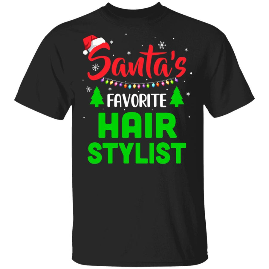 Santa's Favorite Hair stylist Funny Christmas Xmas Gifts-T-Shirt & Sweatshirt-Classic T-Shirt-Black