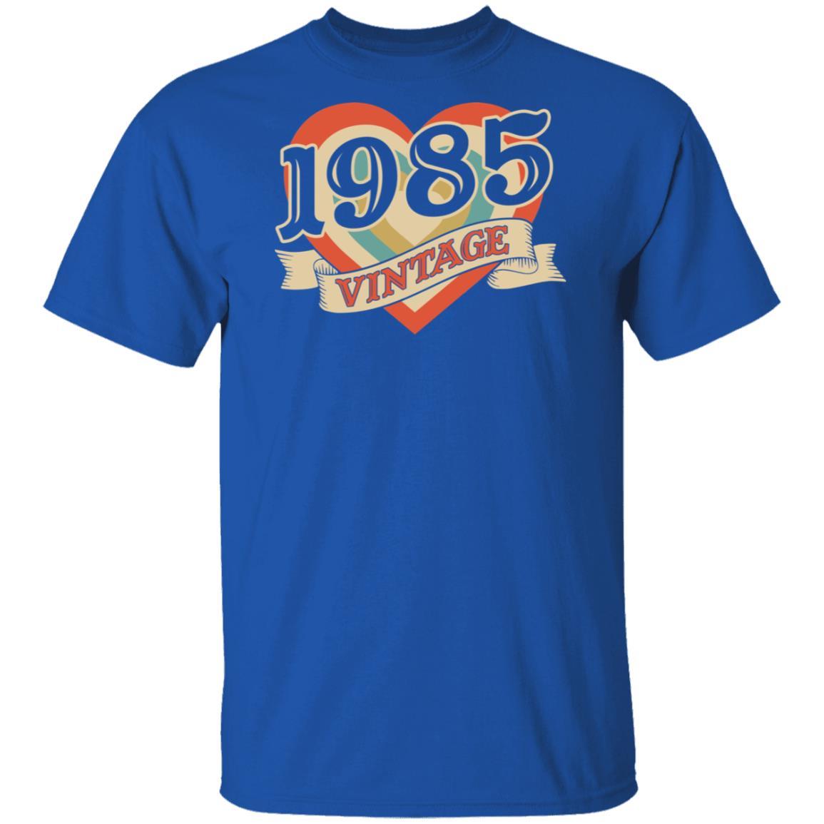 36th Birthday Gifts Classic Retro Heart Vintage 1985-T-Shirt & Tank Top-Classic T-Shirt-Royal