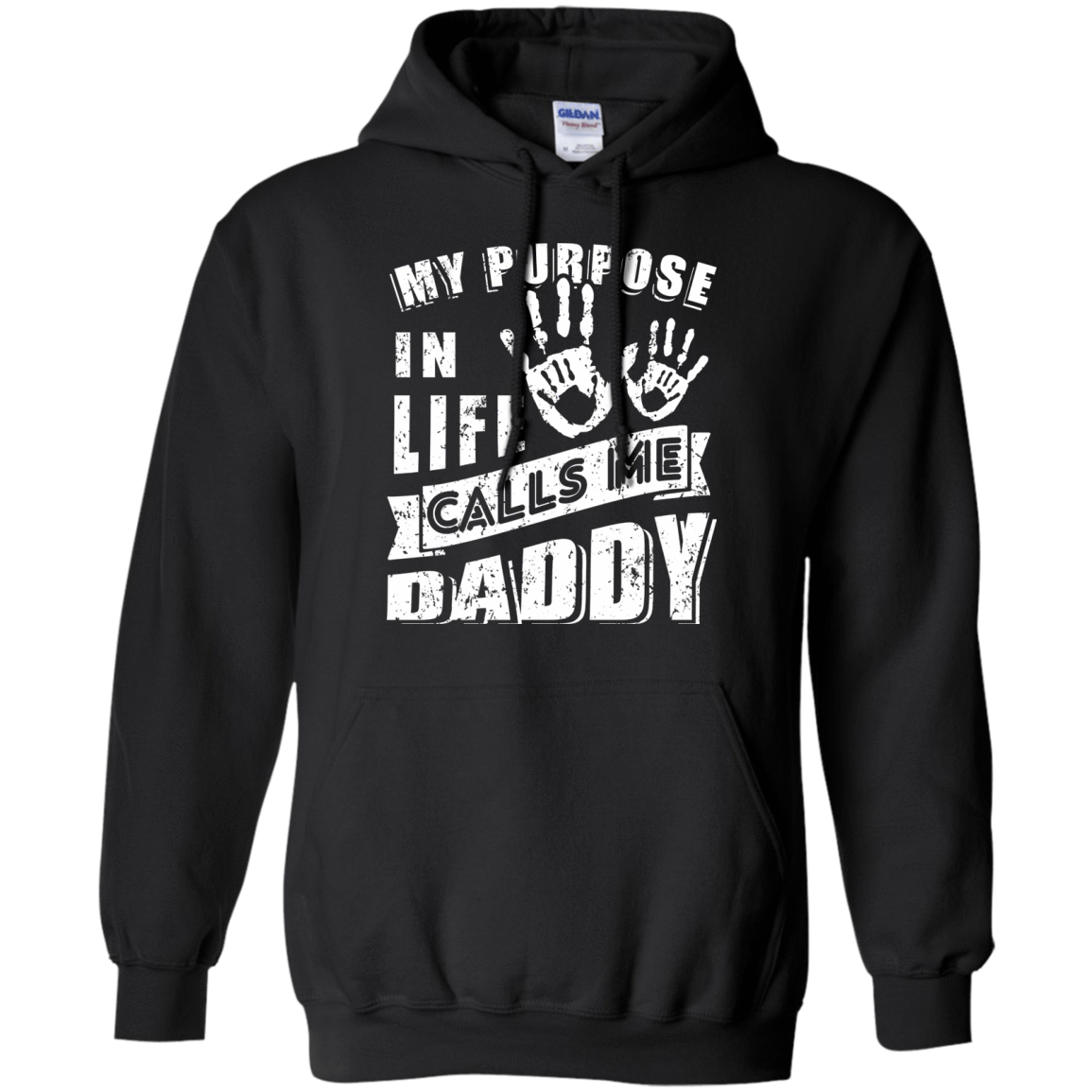 My Purpose In Life Calls Me Dad-T-Shirt & Hoodie-Pullover Hoodie-Black