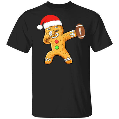 Dabbing Gingerbread Santa Football Christmas Pajama Gifts-T-Shirt & Sweatshirt-Classic T-Shirt-Black
