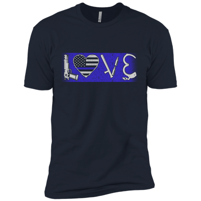 LOVE Thin Blue Line Police Officer-T-Shirt & Hoodie-Premium T-Shirt-Midnight Navy