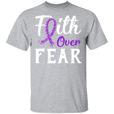 Alzheimer's Lupus Awareness Purple Faith Over Fear-T-Shirt & Hoodie-Classic T-Shirt-Sport Grey