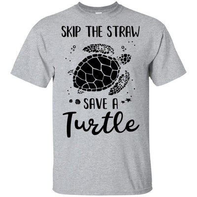 Save The Turtles Skip A Straw Save A Turtle-T-Shirt & Hoodie-Classic T-Shirt-Sport Grey