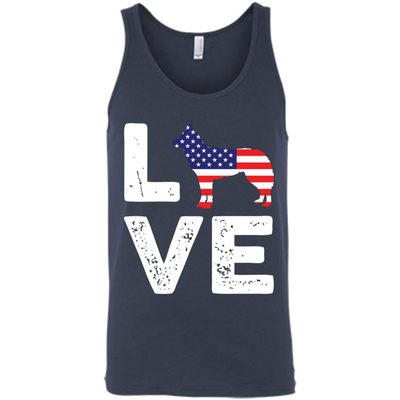 American Flag Dog Husky Love-T-Shirt & Hoodie-Unisex Tank-Navy