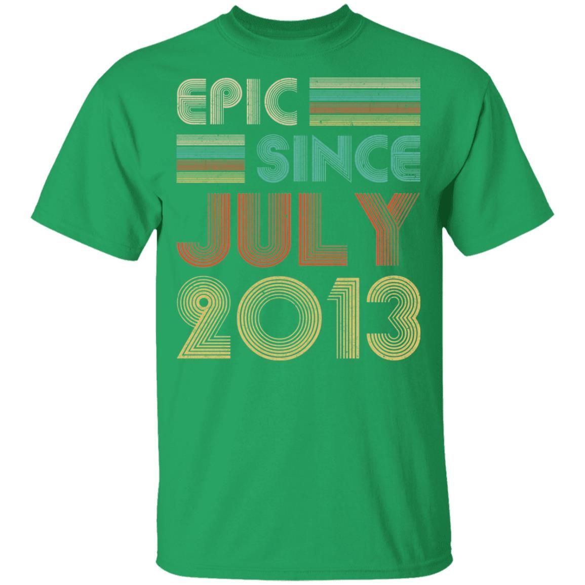 Epic Since July 2013 Vintage 8th Birthday Gifts Youth-Youth Shirt-Youth T-Shirt-Irish Green