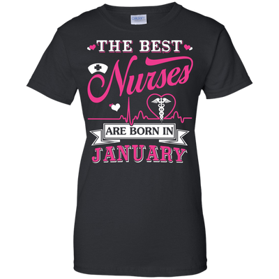 The Best Nurses Are Born In January-T-Shirt & Hoodie-Women's T-Shirt-Black