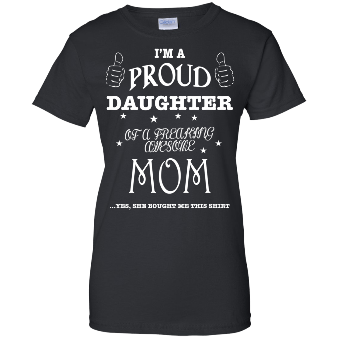PROUD DAUGHTER OF AWESOME MOM-T-Shirt & Hoodie-Women's T-Shirt-Black