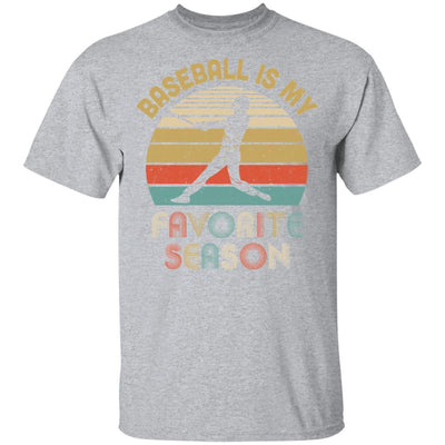 Baseball Is My Favorite Season Vintage-T-Shirt & Hoodie-Classic T-Shirt-Sport Grey