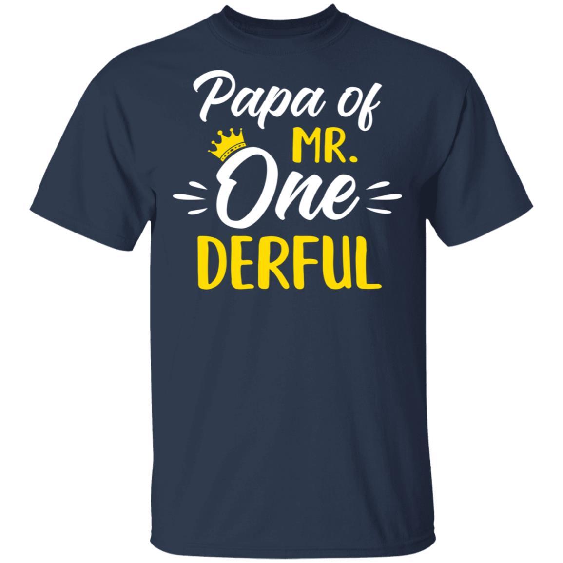 Papa Of Mr Onederful 1st Birthday Party Costumes Gifts-T-Shirt & Hoodie-Classic T-Shirt-Navy
