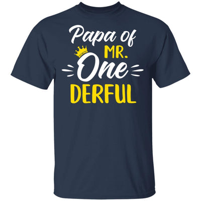 Papa Of Mr Onederful 1st Birthday Party Costumes Gifts-T-Shirt & Hoodie-Classic T-Shirt-Navy